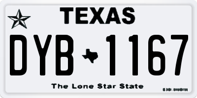TX license plate DYB1167