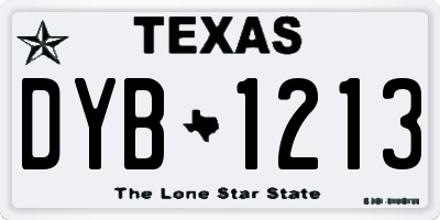 TX license plate DYB1213