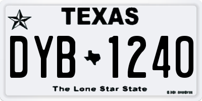 TX license plate DYB1240