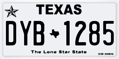 TX license plate DYB1285