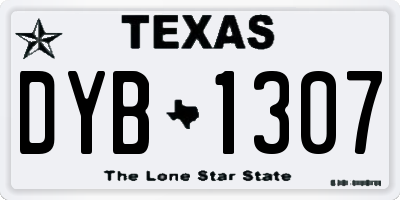 TX license plate DYB1307