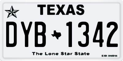 TX license plate DYB1342
