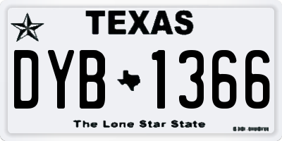 TX license plate DYB1366