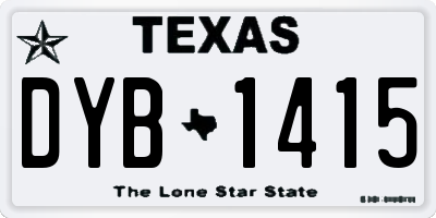 TX license plate DYB1415