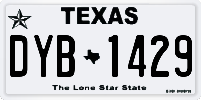 TX license plate DYB1429