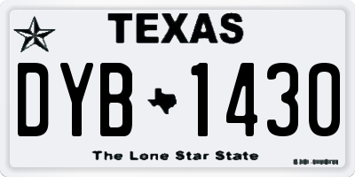 TX license plate DYB1430