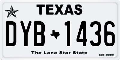 TX license plate DYB1436