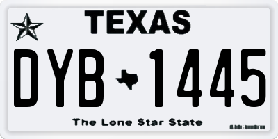 TX license plate DYB1445