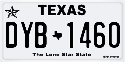 TX license plate DYB1460