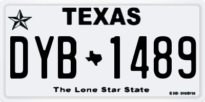 TX license plate DYB1489