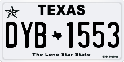 TX license plate DYB1553