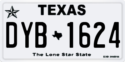 TX license plate DYB1624