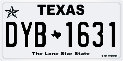 TX license plate DYB1631