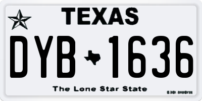 TX license plate DYB1636