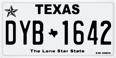 TX license plate DYB1642