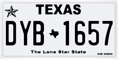 TX license plate DYB1657