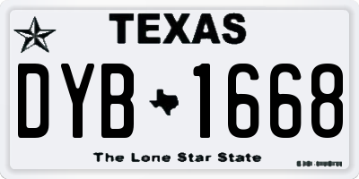 TX license plate DYB1668