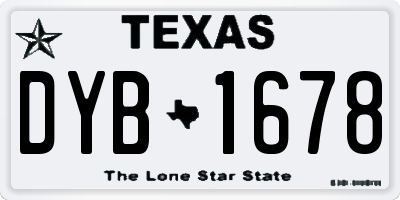 TX license plate DYB1678