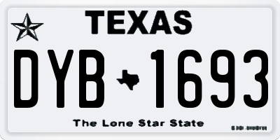 TX license plate DYB1693