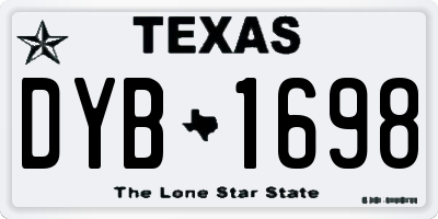 TX license plate DYB1698
