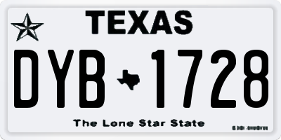 TX license plate DYB1728