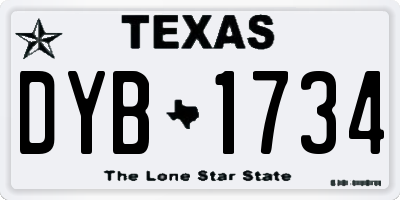 TX license plate DYB1734