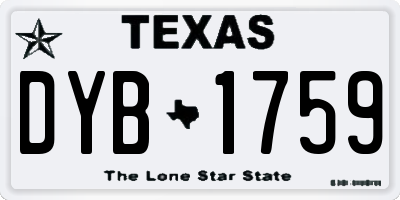 TX license plate DYB1759