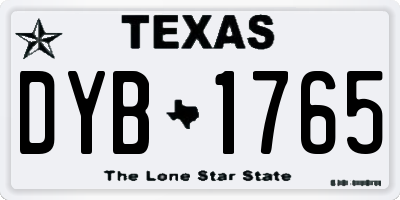 TX license plate DYB1765