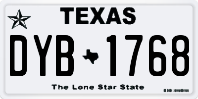 TX license plate DYB1768