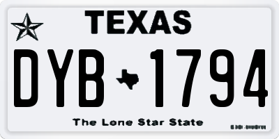 TX license plate DYB1794