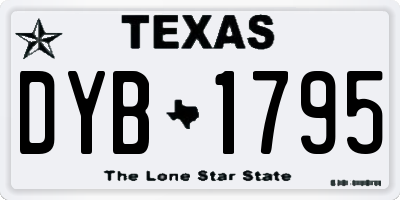 TX license plate DYB1795