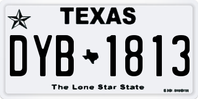 TX license plate DYB1813