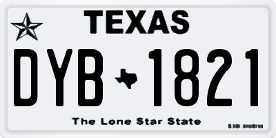 TX license plate DYB1821