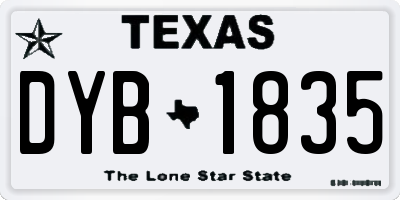 TX license plate DYB1835