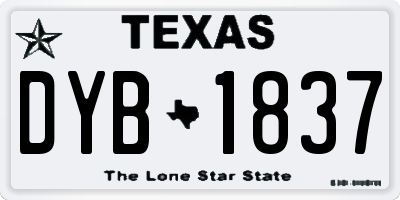 TX license plate DYB1837