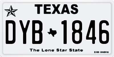 TX license plate DYB1846