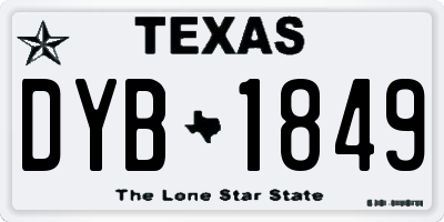 TX license plate DYB1849