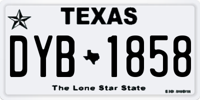TX license plate DYB1858