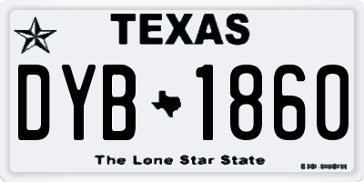 TX license plate DYB1860
