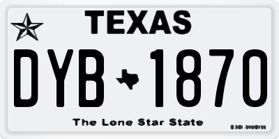 TX license plate DYB1870