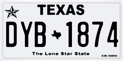 TX license plate DYB1874