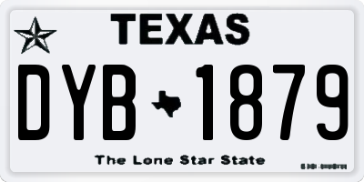 TX license plate DYB1879