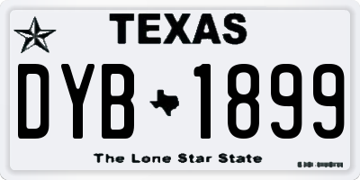 TX license plate DYB1899