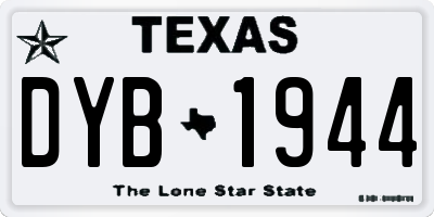 TX license plate DYB1944