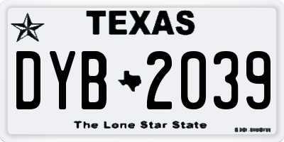 TX license plate DYB2039