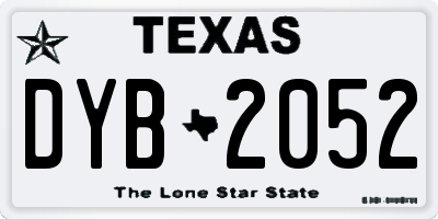 TX license plate DYB2052