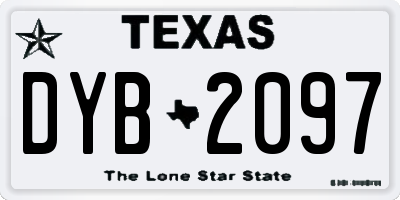 TX license plate DYB2097