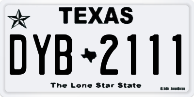 TX license plate DYB2111