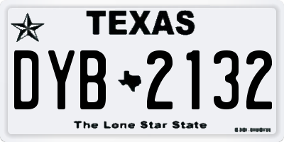 TX license plate DYB2132