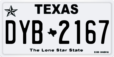 TX license plate DYB2167